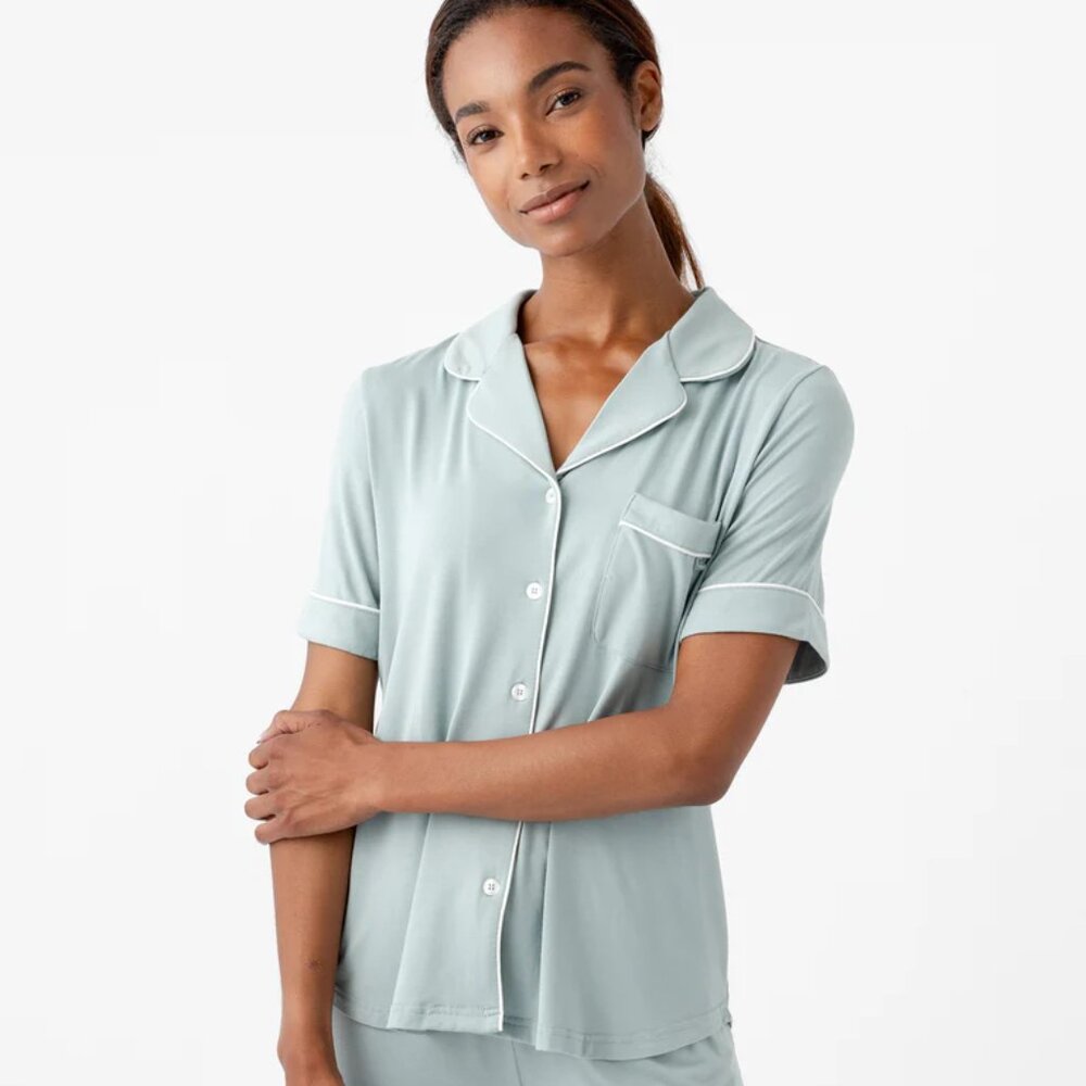 Women's Bamboo Stretch-Knit Short Sleeve Pajama Top ONLY !